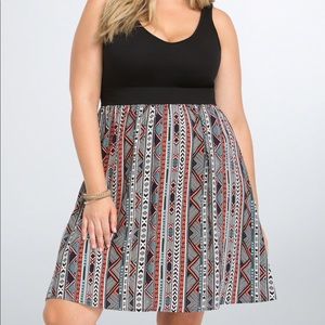 Strappy V-Neck Torrid Ikat Dress! (Sz 3)